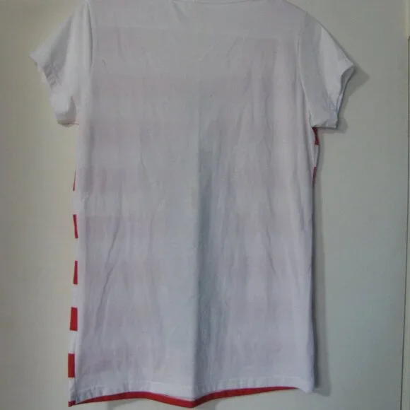 2/$15 Dare Modern Tee Tshirt NWOT New Large Red Stripe Fancy Lady - Picture 4 of 4